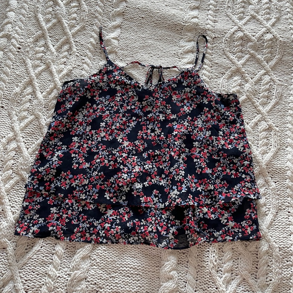 MAURICES FLORAL NAVY TANK TOP